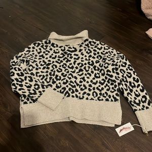 cheetah fuzzy sweater